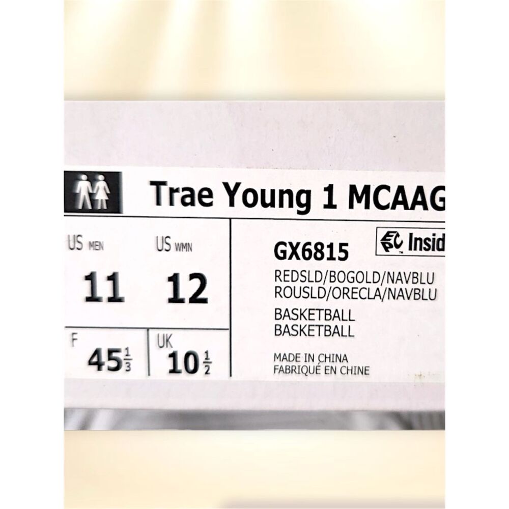 Adidas Trae Young 1 McDonald’s All American Basketball Shoes GX6815 Mens 12 NIB - Picture 14 of 14